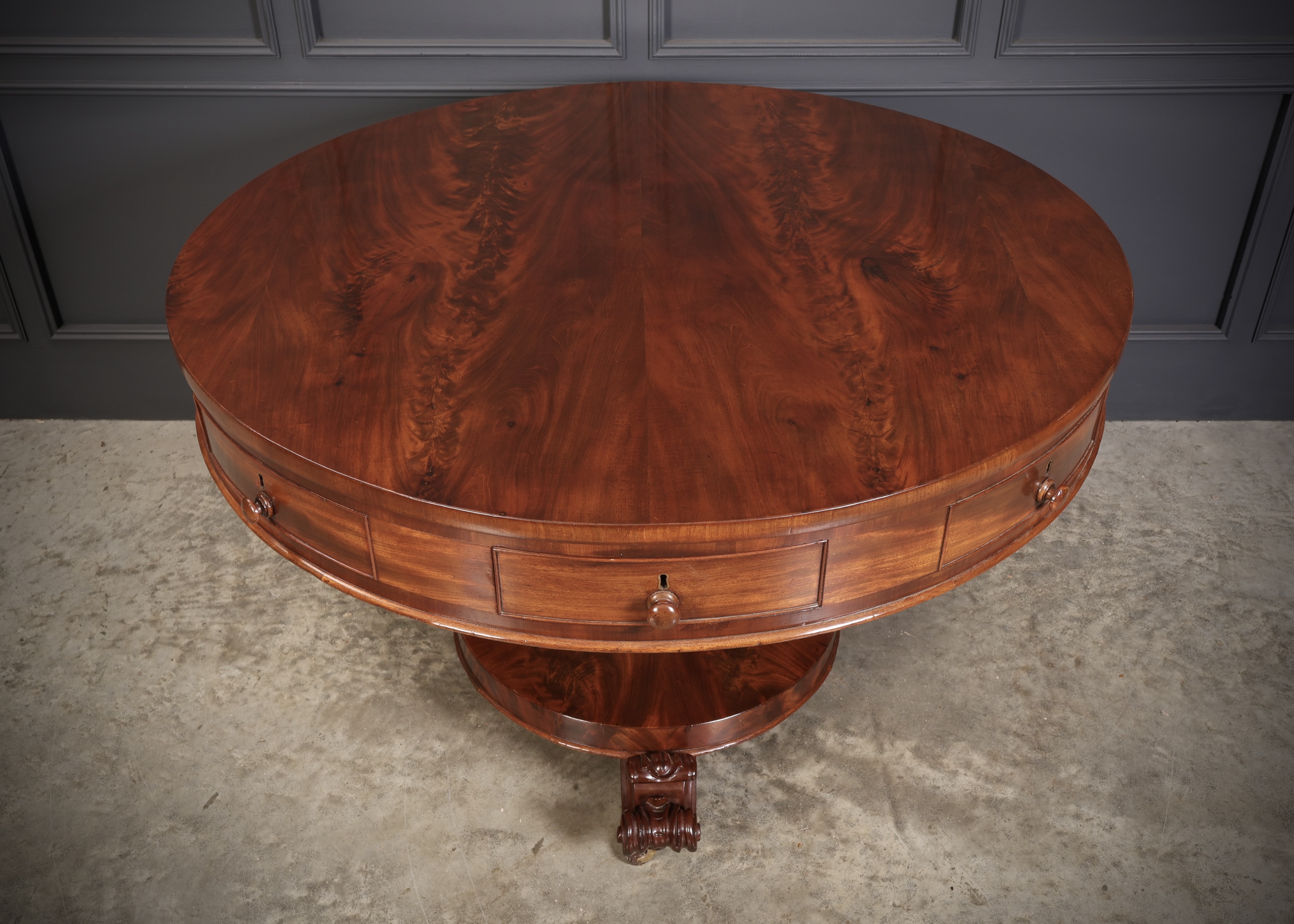 William IV Mahogany Drum Table centre table Antique Furniture 4